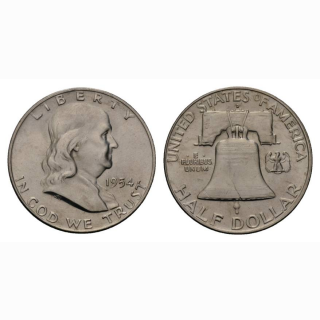 USA 1/2 Dollar 1954 D Franklin