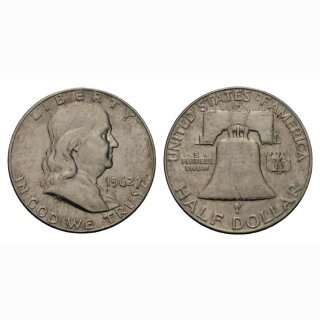 USA  1/2 Dollar 1962 D Franklin