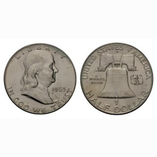 USA  1/2 Dollar 1963 D Franklin