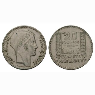 Frankreich  20 Francs 1934 Rep. Francaise