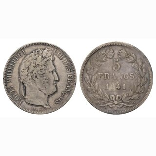 Frankreich  5 Francs 1841 W Louis Philippe I