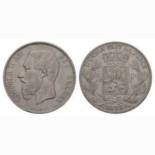 Belgien 5 Francs 1873 Leopold II