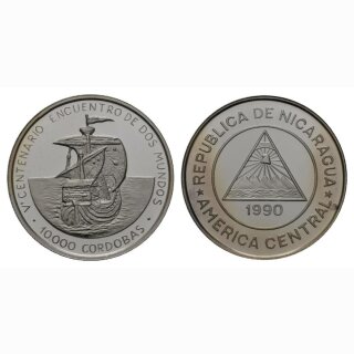 Nicaragua 10000 Cordobas 1990 Schiff