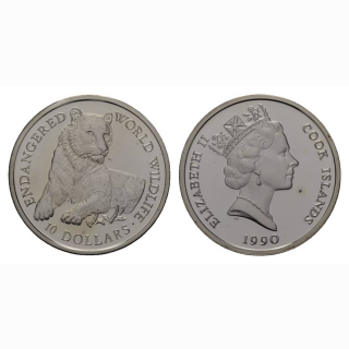 Cook Island 10 Dollars 1990 Löwe