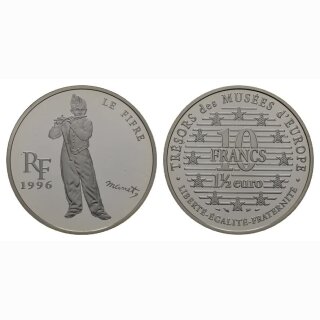 Frankreich  10 Francs / 1 1/2 Euro 1996 Musikspieler
