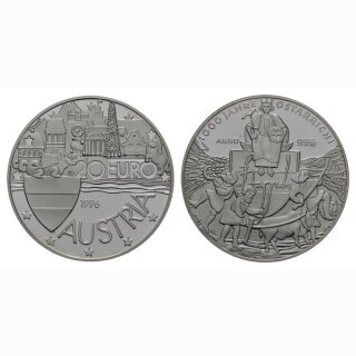 Östereich 20 Euro  1996 1000 Jahre Österreich