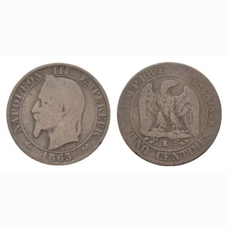 Frankreich  5 Centimes 1863 K Napoleon III