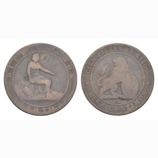 Spanien 10 Centimos 1870