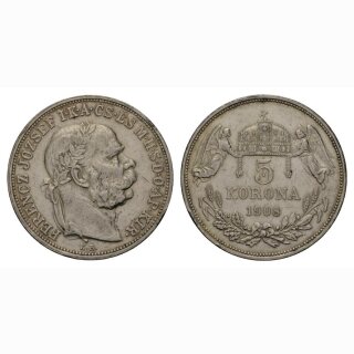 Ungarn 5 Kronen 1908 KB Franz Josef I