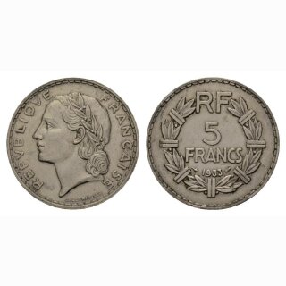 Frankreich  5 Francs 1933