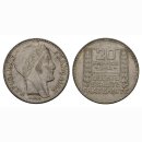 Frankreich  20 Francs 1934 Laureate