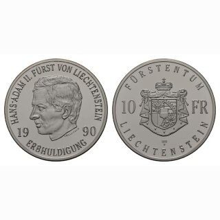 Liechtenstein 10 Franken 1990 Hans- Adam