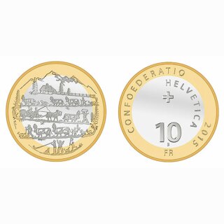 Schweiz 10 Franken 2015 B Alpabzug