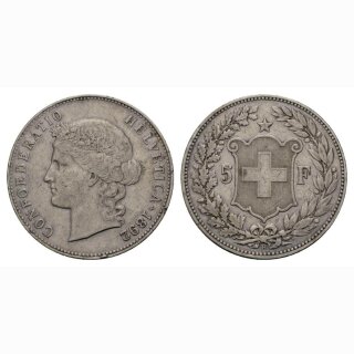 Schweiz 5 Franken 1892 B