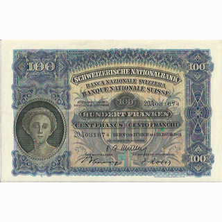 Schweiz 100 Franken 1949, 20 Januar Mäher