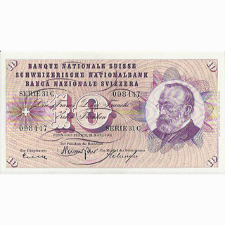 Schweiz 10 Franken 1963, 28. März Keller