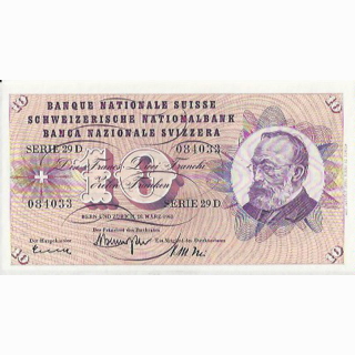 Schweiz 10 Franken 1963, 28. März Keller