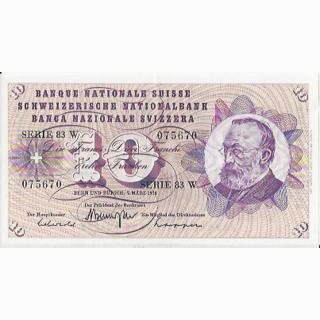 Schweiz 10 Franken 1973, 7. März Keller