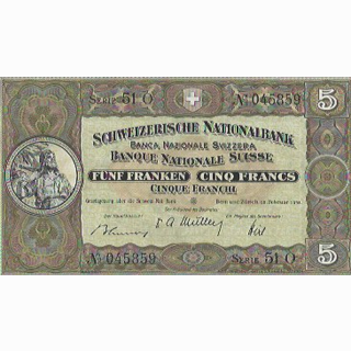 Schweiz 5 Franken 1951, 22. Februar Tell