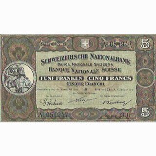 Schweiz 5 Franken 1921, 1. Januar Tell