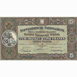 Schweiz 5 Franken 1921, 1. Januar Tell