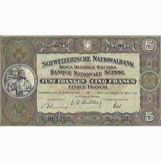 Schweiz 5 Franken 1952, 28. März Tell