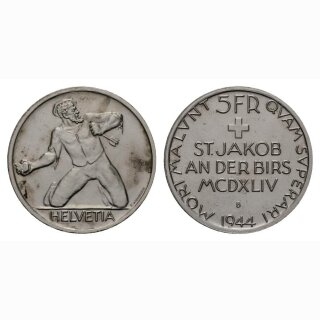 Schweiz 5 Franken 1944 B St. Jakob