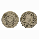 Schweiz 5 Rappen 1850 AB Abart Stempelriss
