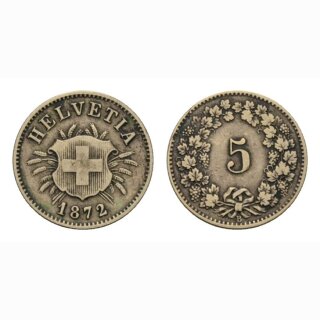 Schweiz 5 Rappen  1872 B