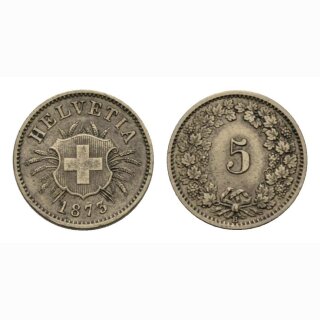 Schweiz 5 Rappen  1873 B