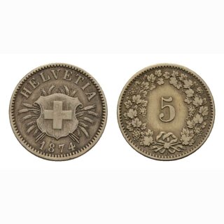 Schweiz 5 Rappen 1874 B