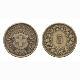 Schweiz 5 Rappen  1874 B