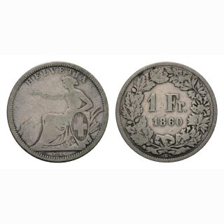 Schweiz 1 Franken 1860 B