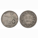 Schweiz 2 Franken 1862 B Sitzende Helvetia