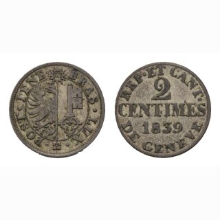 Genf 2 Centimes 1839