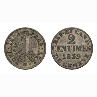 Genf 2 Centimes 1839