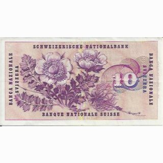 10 Franken Note Keller1963 Gebraucht