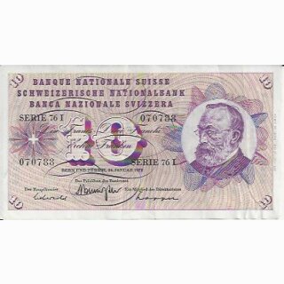 10 Franken Note Keller1972 gebraucht +