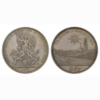 Schweiz 5 Franken 1881   Freiburg Schützentaler
