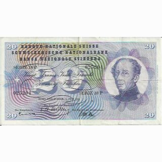 20 Franken Note Dufour 1956 gebraucht