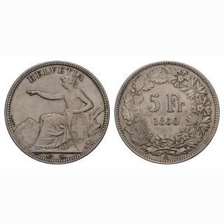 Schweiz 5 Franken 1850 A Sitzende Helvetia