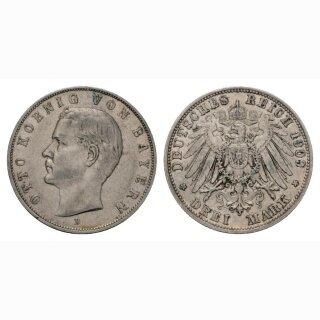 Deutschland Bayern 3 Mark 1909 D Otto