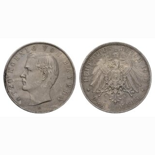 Deutschland Bayern 3 Mark 1911 D Otto