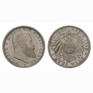 Deutschland Württemberg 2 Mark 1912 F Wilhelm II