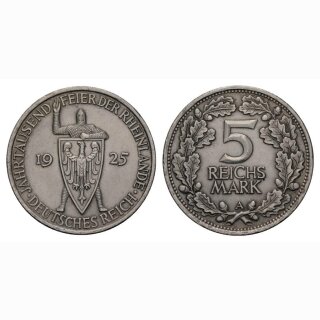 Deutschland  5 Reichsmark 1925 A Rheinlande