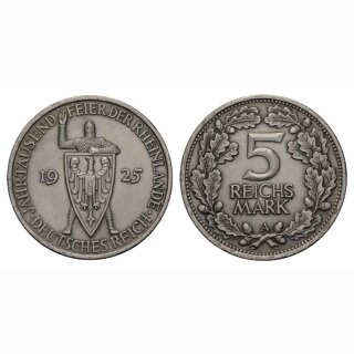 Deutschland 5 Reichsmark 1925 A Rheinlande