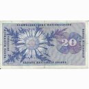 20 Franken Note Dufour 1971 stark gebraucht