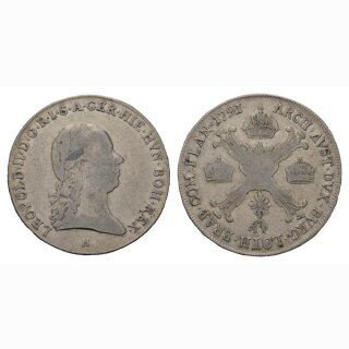 Österreich 1/2 Kronenthaler 1791 H 4 Brüder