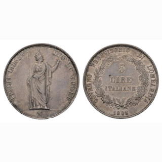 Italien 5 Lire 1848 M