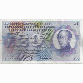 20 Franken Note Dufour 1972 gebraucht